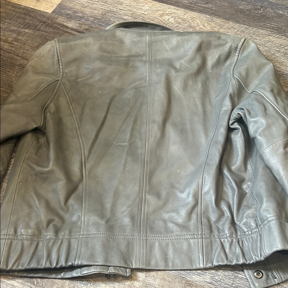 Valette Taupe genuine lamb Leather Jacket L - Picture 11 of 11